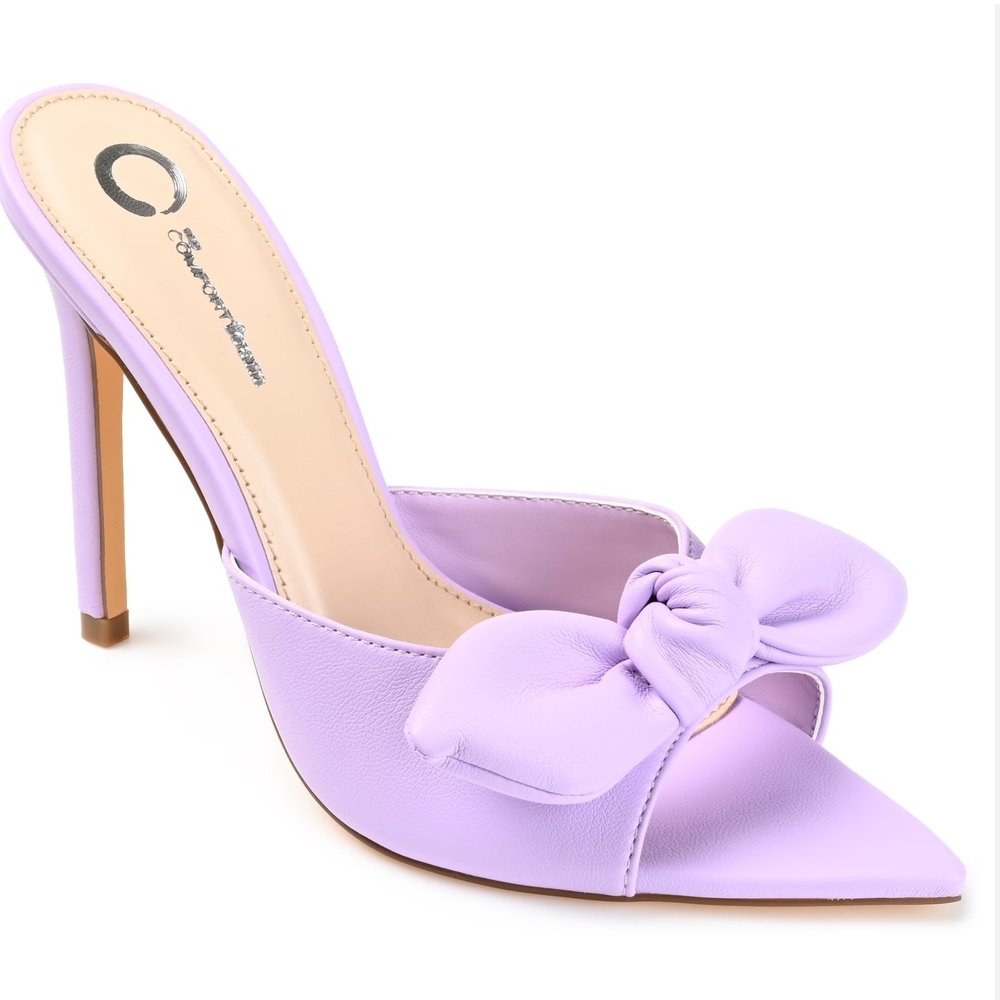 Journee Collection Lavender Heels with Bow